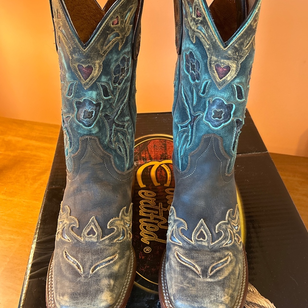 DAN POST Bluebird Square Toe Cowgirl Boots Size 7.5